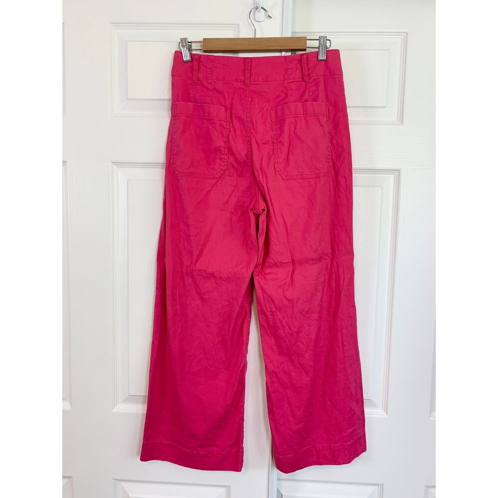 Anthropologie Maeve Colette European Linen Stretch High-Rise Wide-Leg Pants 28 - Picture 5 of 7